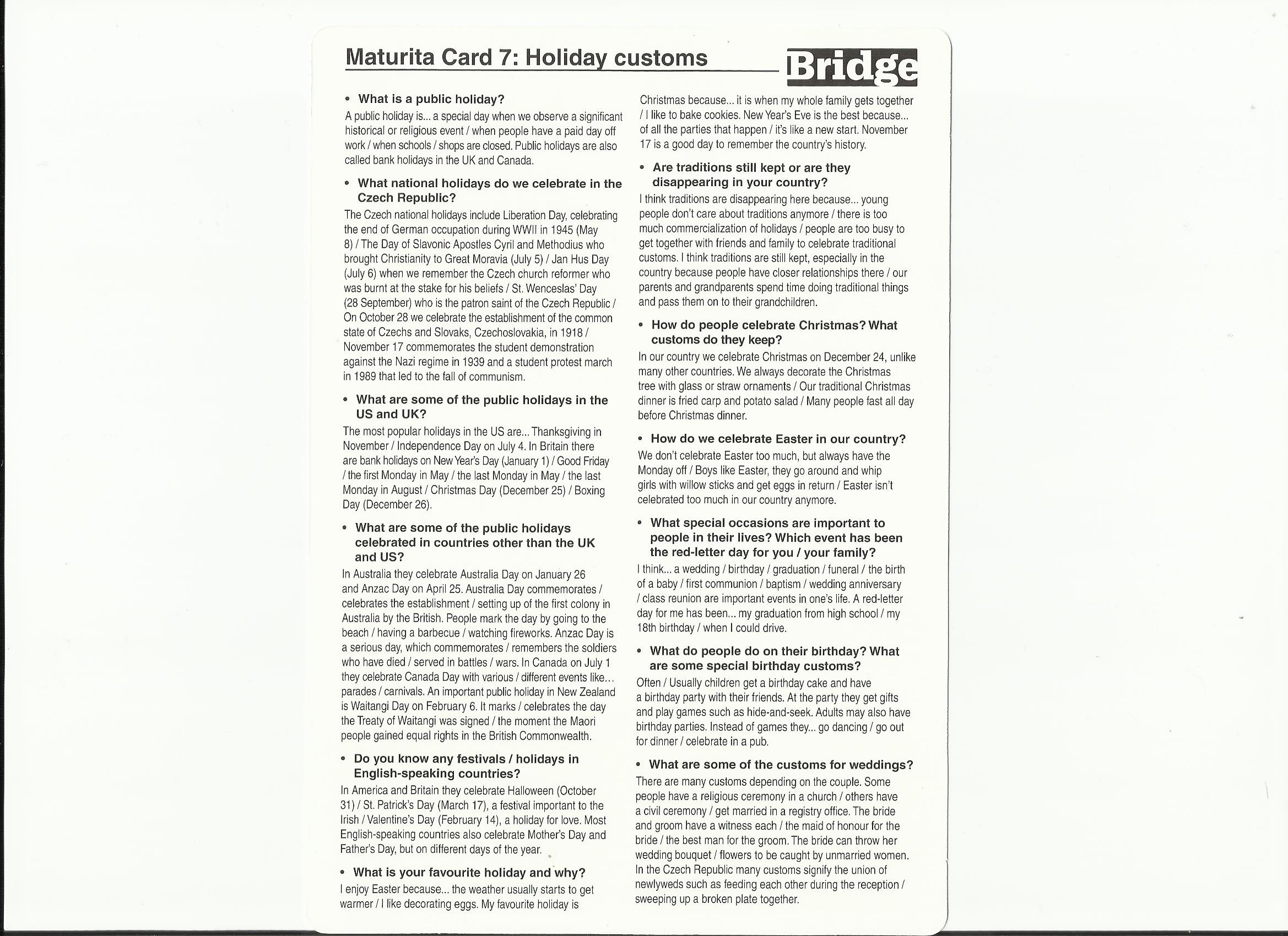 MATURITA CARDS Gažová